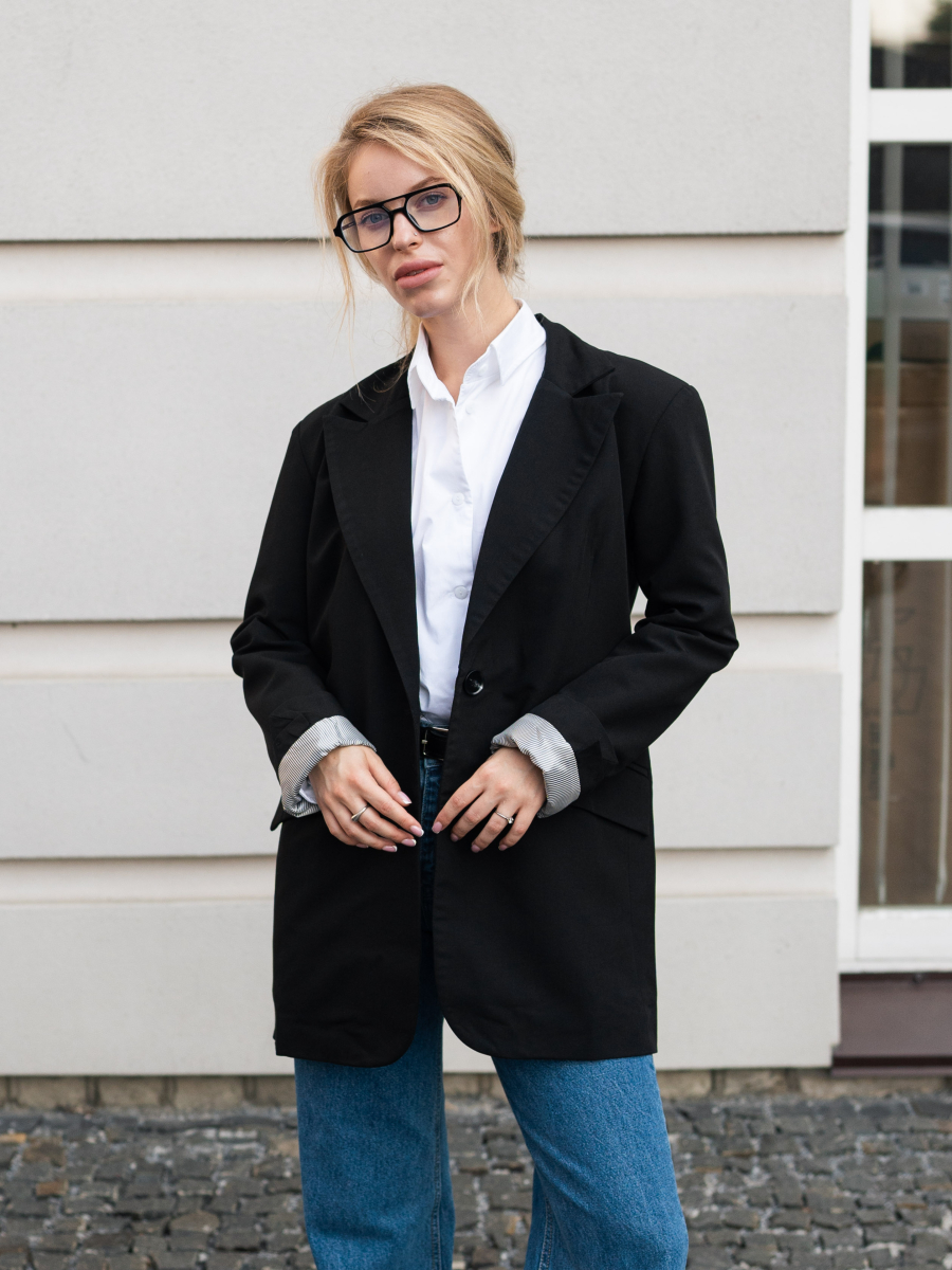 レディースウェア MIRROR 9 easy padding dress jacket Одяг :: Жакети | Піджаки :: ПІДЖАК ОВЕРСАЙЗ З РОЗРІЗОМ НА СПИНІ